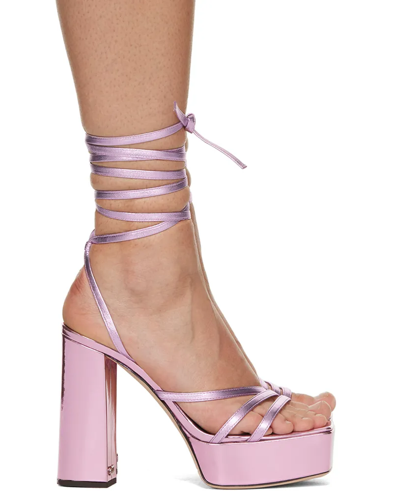 Giuseppe Zanotti Pink Vegas Heeled Sandals Flashato