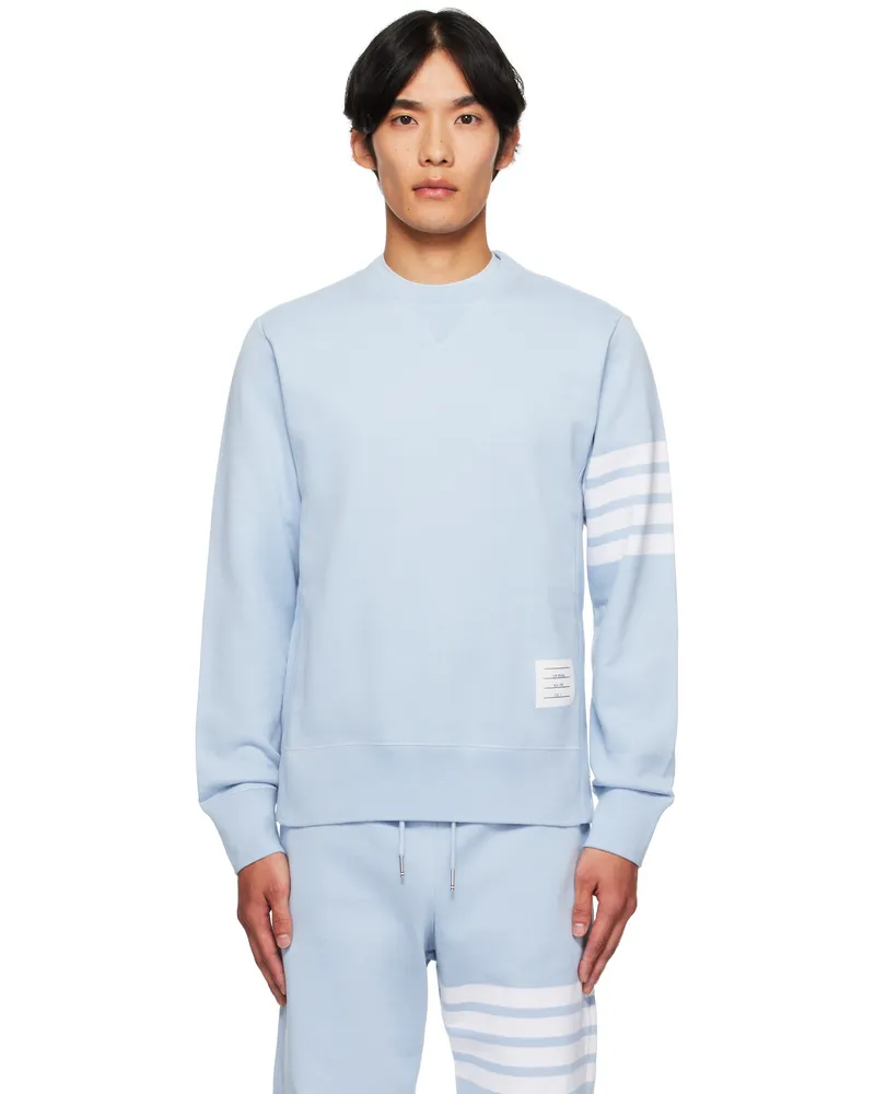 Thom Browne Blue Classic Loopback 4-Bar Sweatshirt Light
