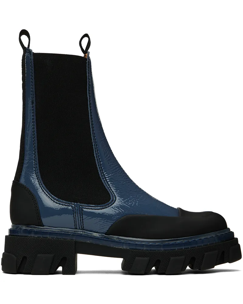 Ganni Blue Mid Chelesa Boots 758