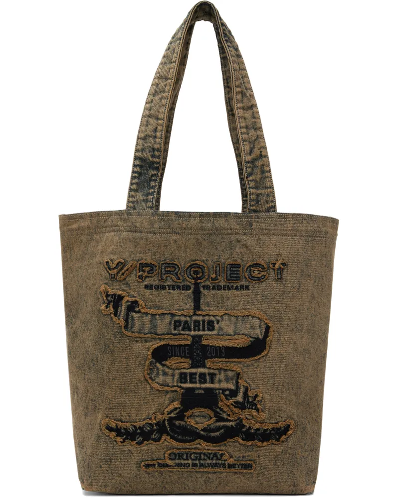 Y/PROJECT Beige 'Paris' Best' Denim Tote Dusty