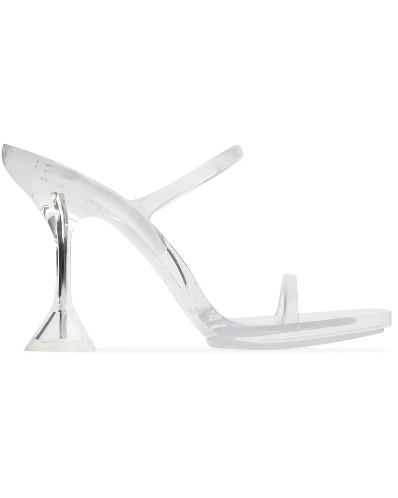 Amina Muaddi Transparent Brito Slipper Heeled Sandals Transparent