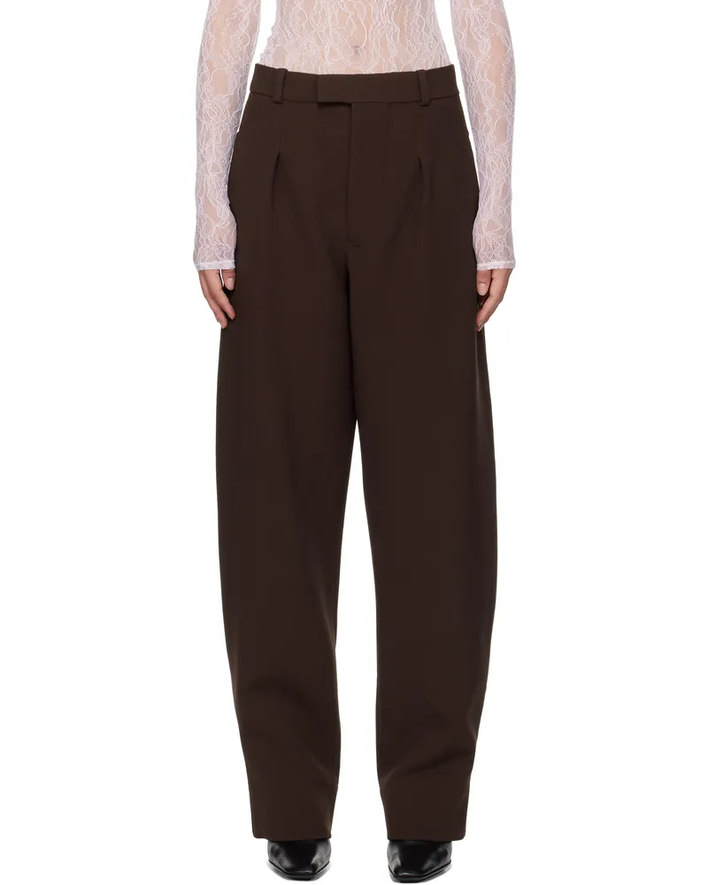 WARDROBE.NYC Brown Hailey Bieber Edition HB Trousers Dark
