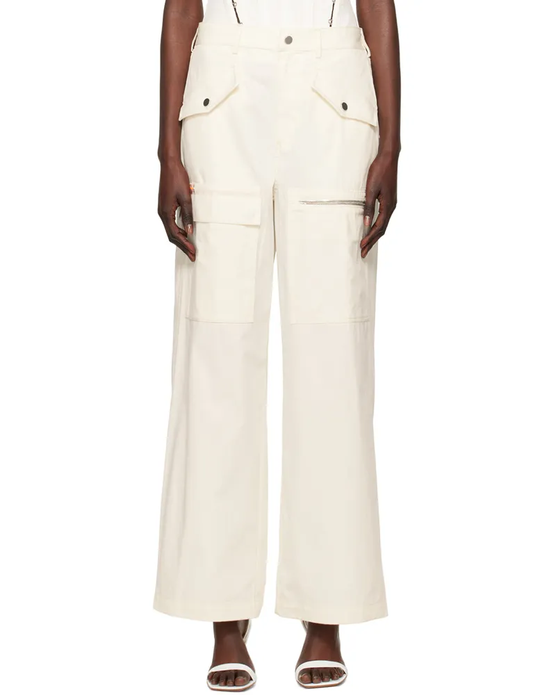Dion Lee Off-White Slouchy Trousers Ivory