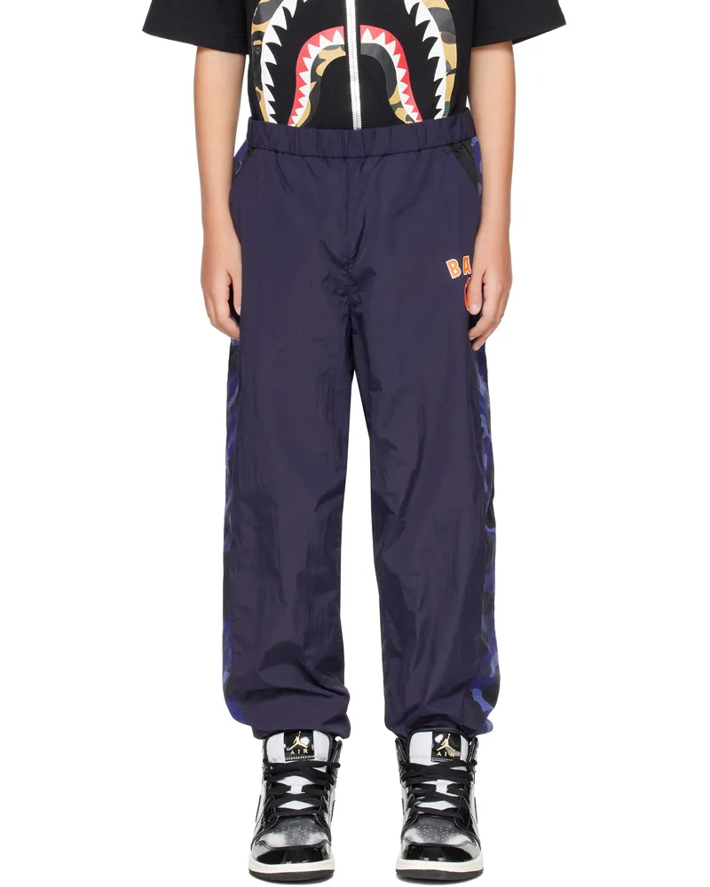 BAPE Kids Navy Color Camo Block Track Pants Navy