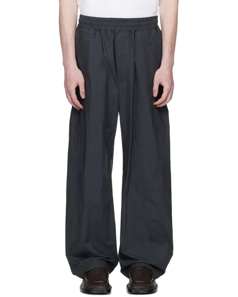 Bottega Veneta Gray Resinated Cotton Trousers 1592