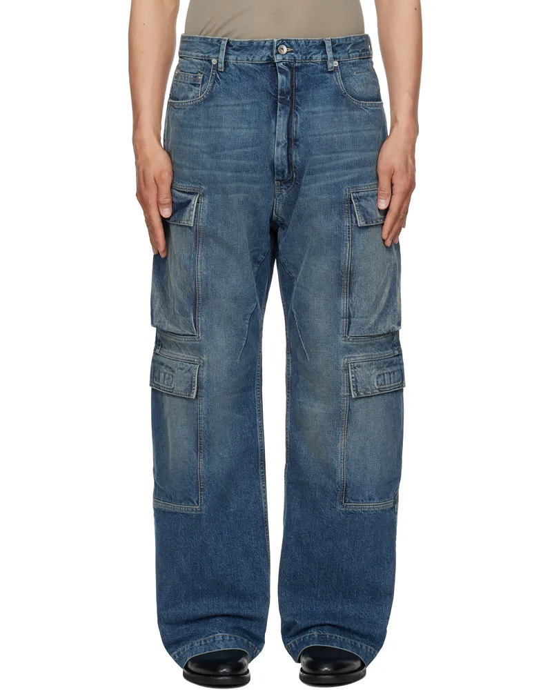 DRKSHDW by Rick Owens Indigo Hollywood Double Cargo Jeans 06