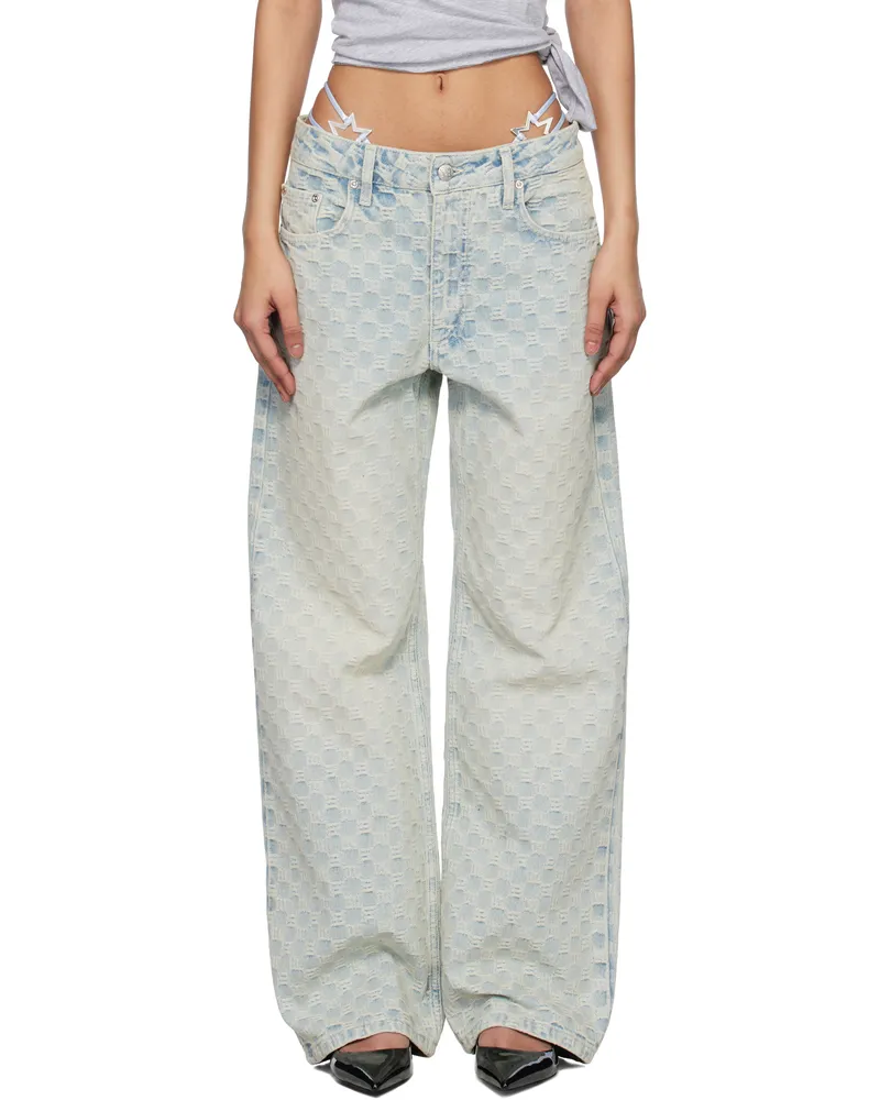 MISBHV Blue Monogram Ocean Washed Jeans Pale