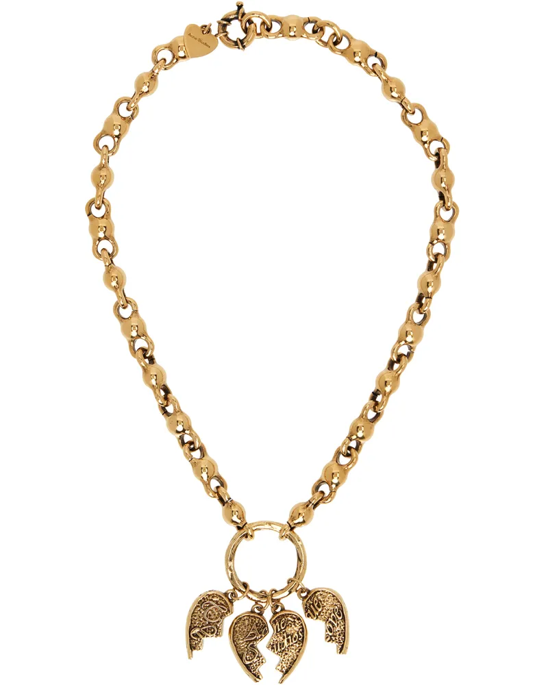 Acne Studios Gold Agoflus Multi Broken Heart Necklace Byk