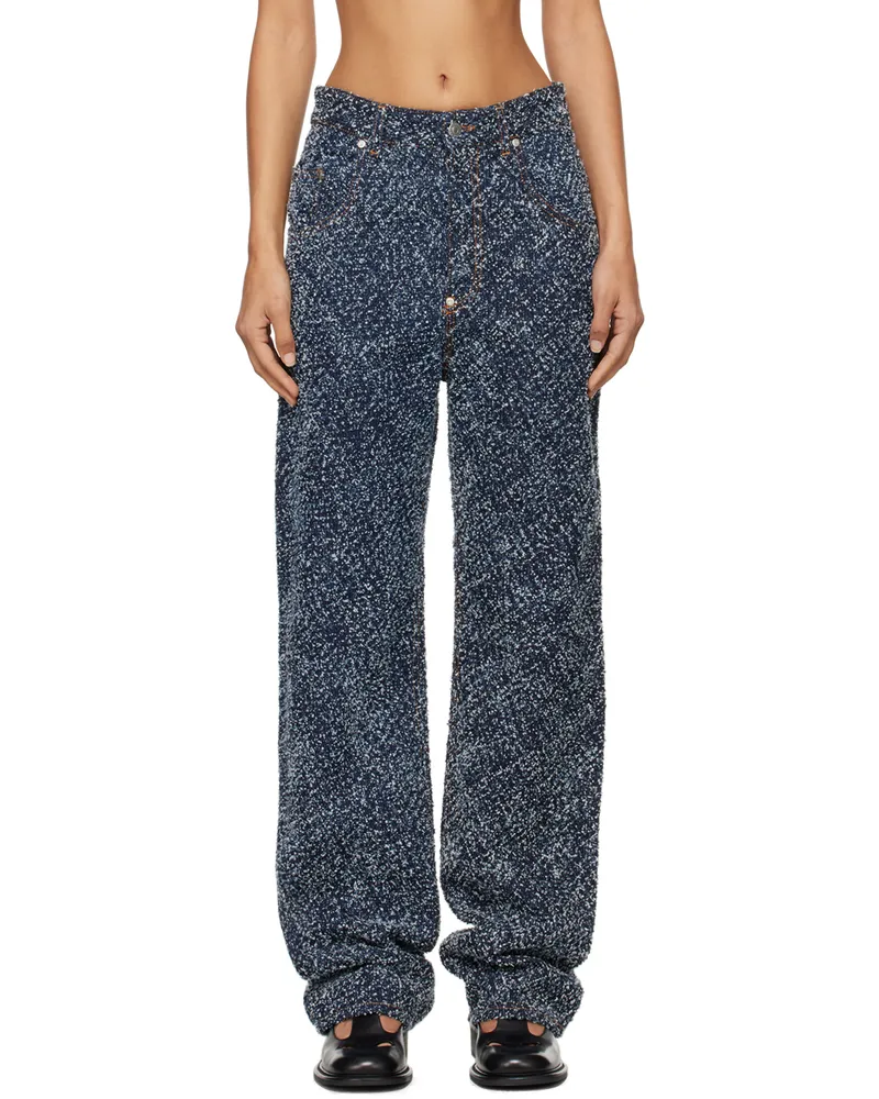 Stella McCartney Blue High-Rise Bouclé Jeans 4224
