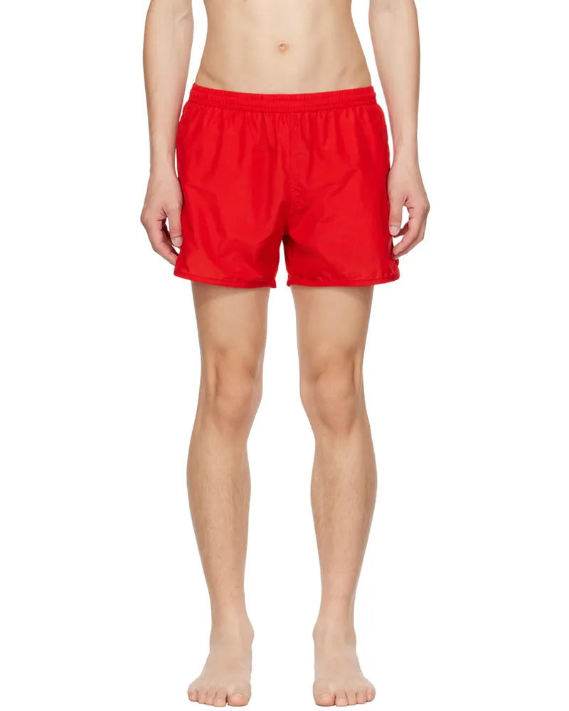 AMI Paris Red Ami de Cœur Swim Shorts Scarlet