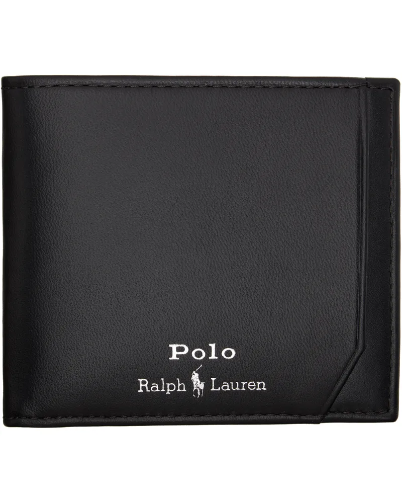 Ralph Lauren Black Smooth Leather Billfold Wallet Black