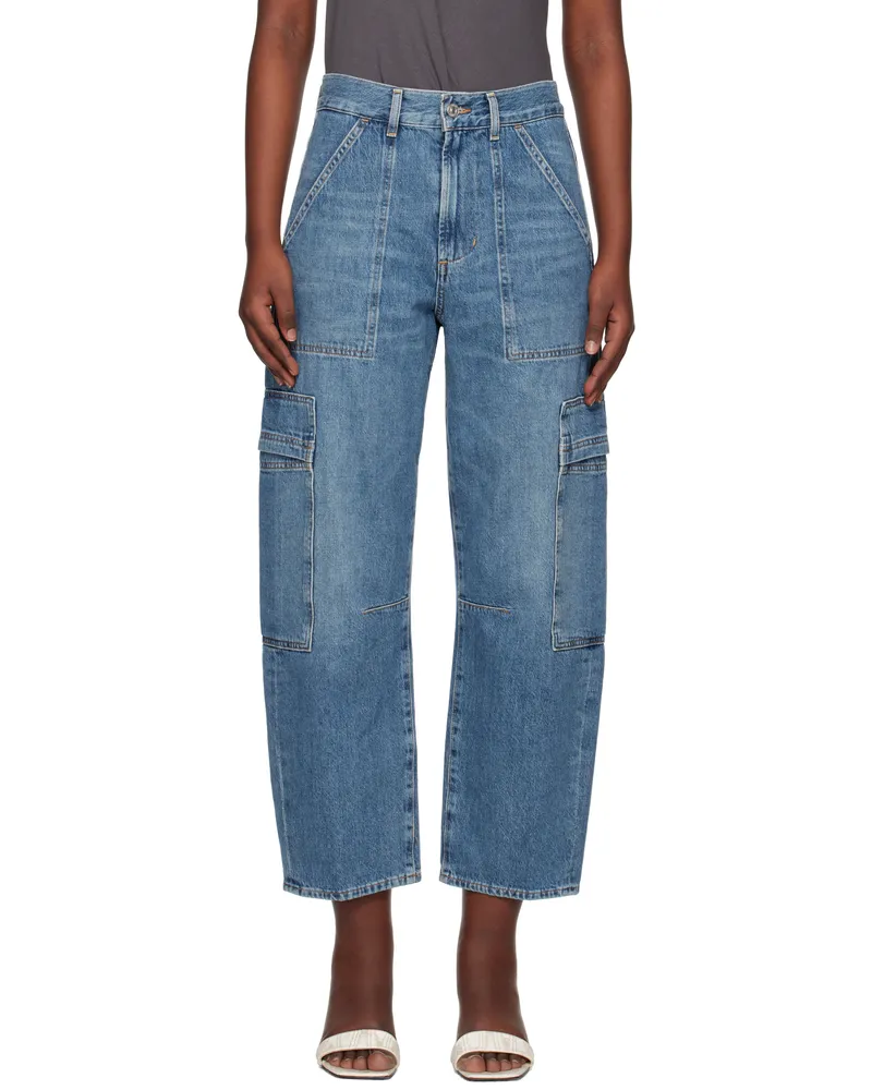 Citizens of humanity Blue Marcelle Low Slung Easy Cargo Jeans Elysian