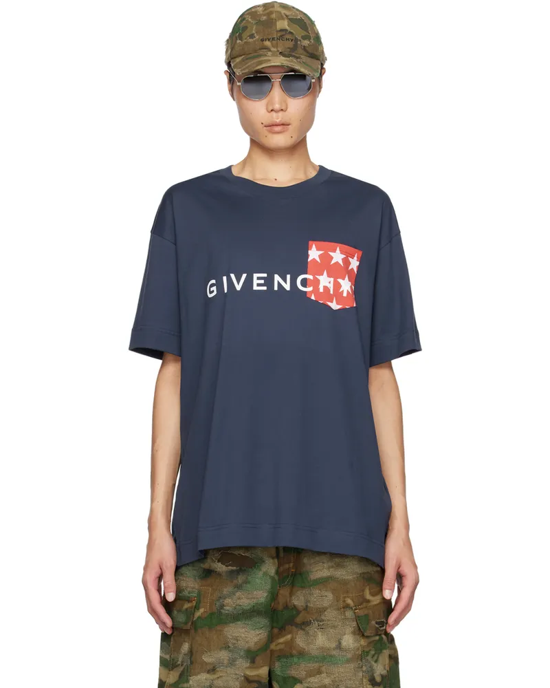 Givenchy Navy Pocket T-Shirt 402-deep