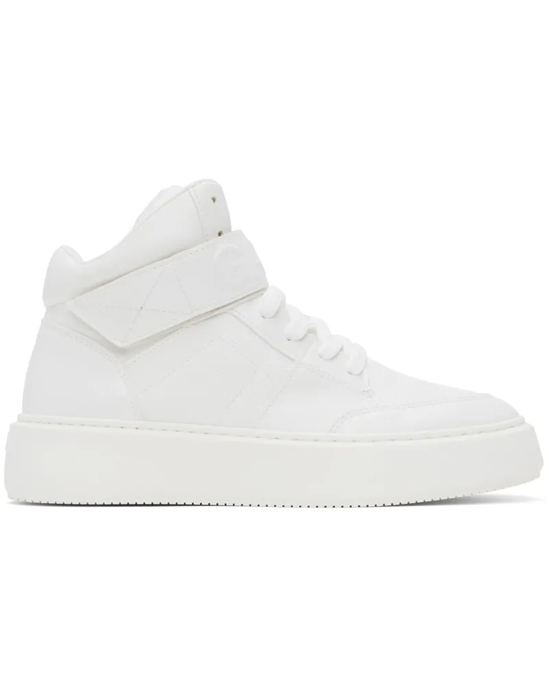 Ganni White Sporty Mix High-Top Sneakers 135