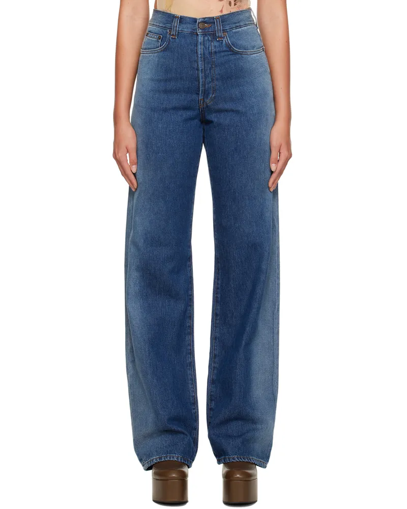 Dries van Noten Indigo Faded Jeans 507