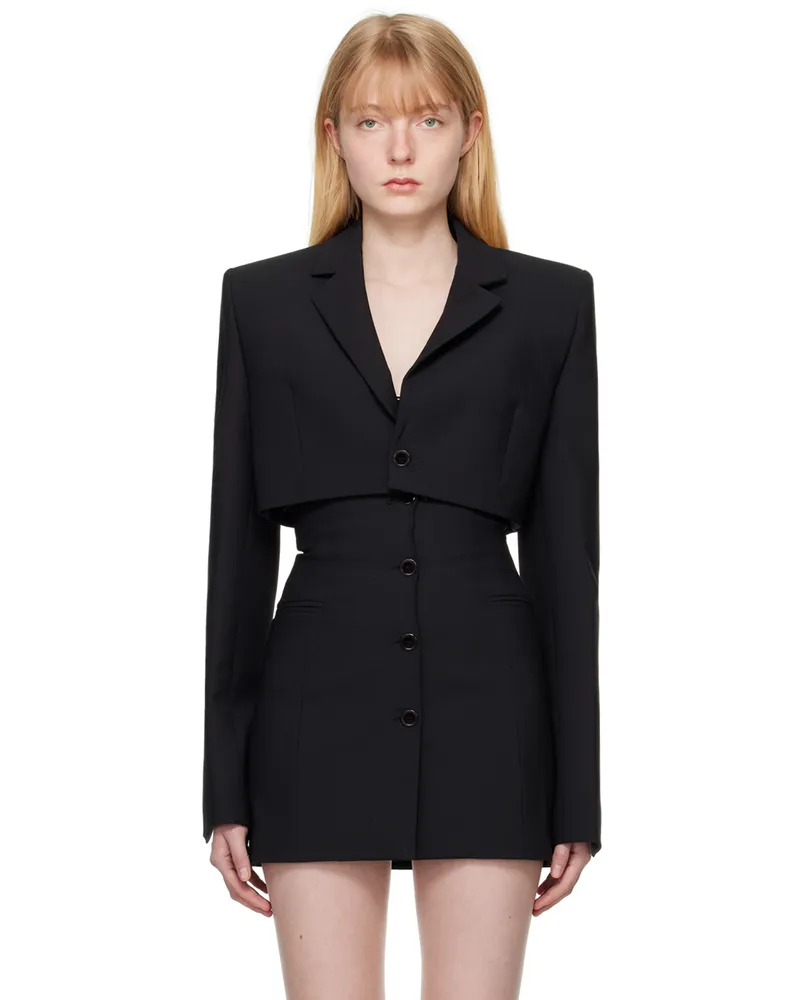 Nensi Dojaka Black Cropped Blazer Black