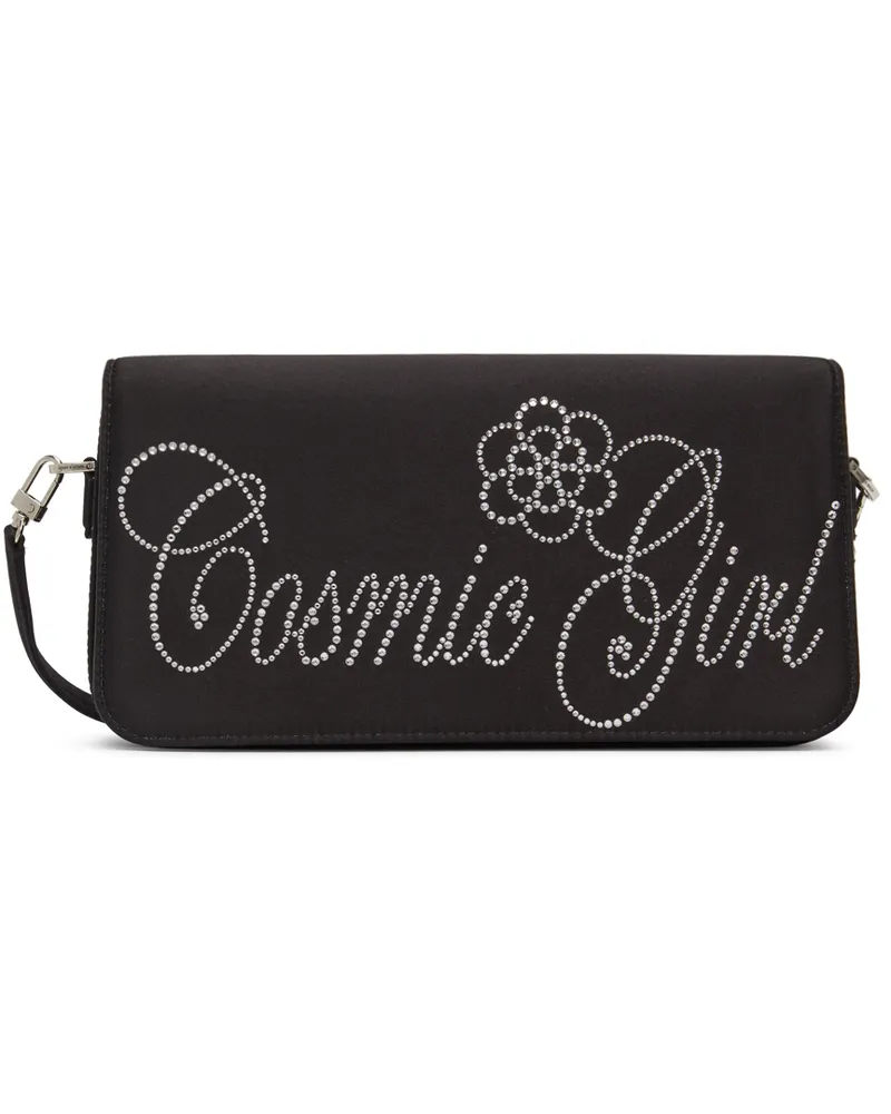 Mach & Mach Black Baguette Shoulder Bag Black