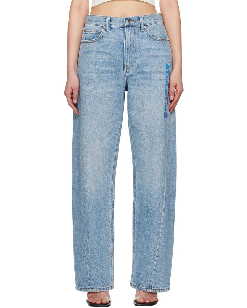 Alexander Wang Indigo Logo Mesh Back Balloon Jeans Classic