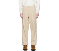 Beige Pigment-Dyed Trousers