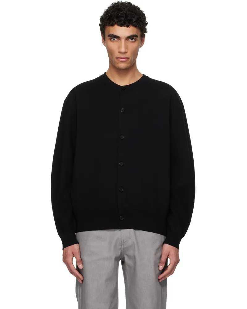 AMOMENTO Black Semi Oversized Cardigan Black