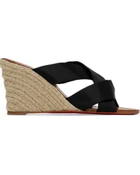 Christian Louboutin Black Wedge Heeled Sandals Bblack