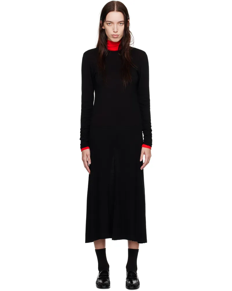 AURALEE Black Wool Amunzen Maxi Dress Black