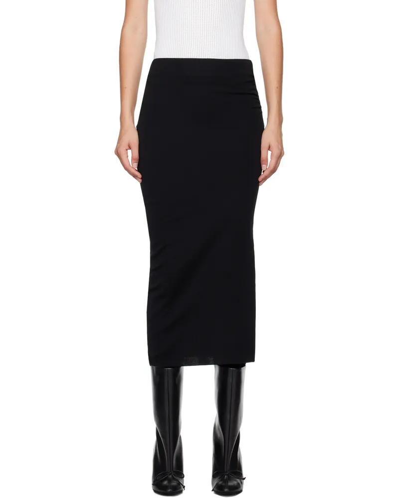 Alaïa Black Fluid Midi Skirt 995
