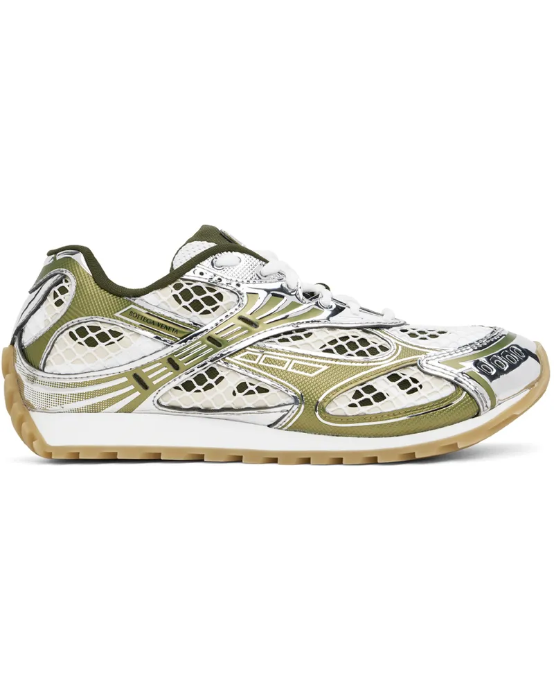 Bottega Veneta Silver & Green Orbit Sneakers 2848
