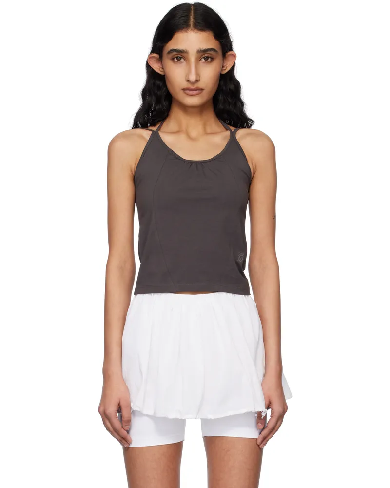 Kijun Gray Double Strap Tank Top Charcoal