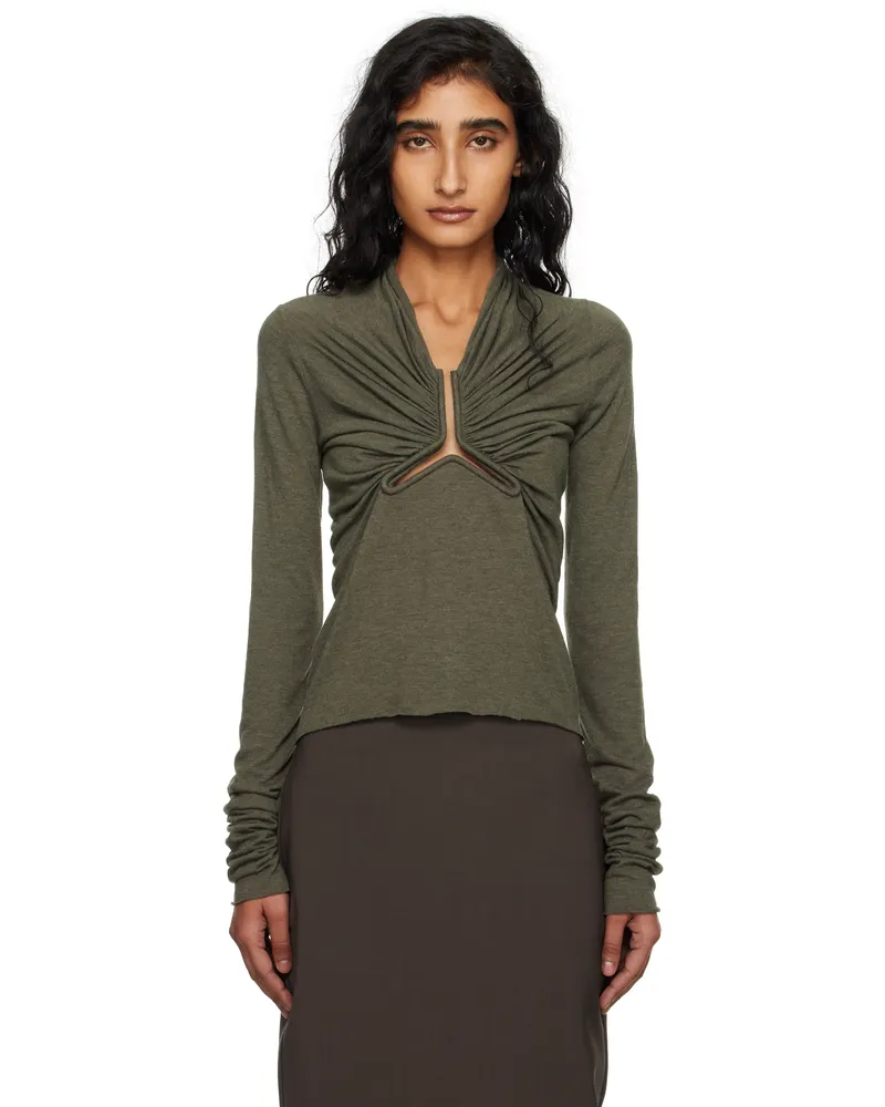 Rick Owens Khaki Concordians Allanah LS T-shirt 25