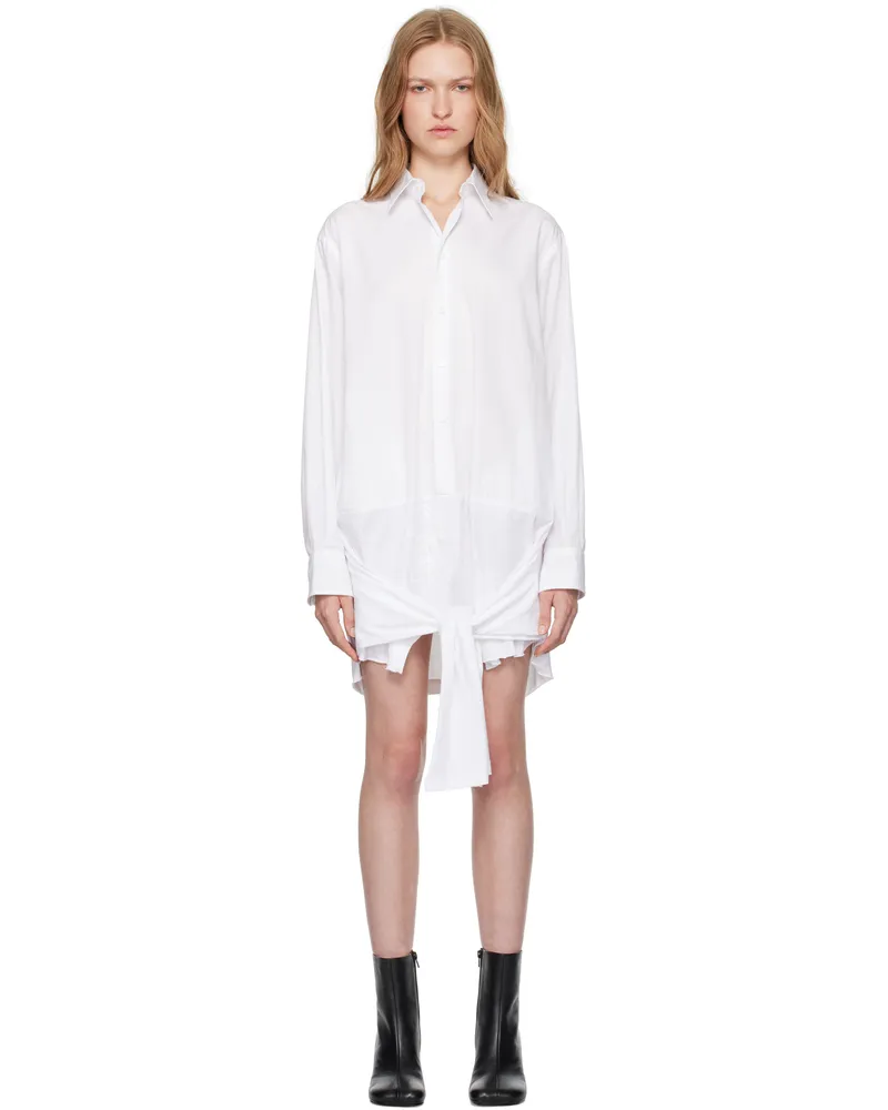 Maison Margiela White Cotton Poplin Shirt Minidress 961