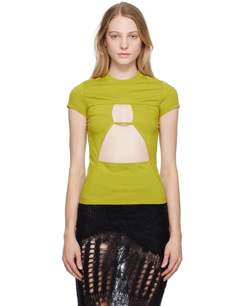 Rick Owens Yellow Cutout T-Shirt 32