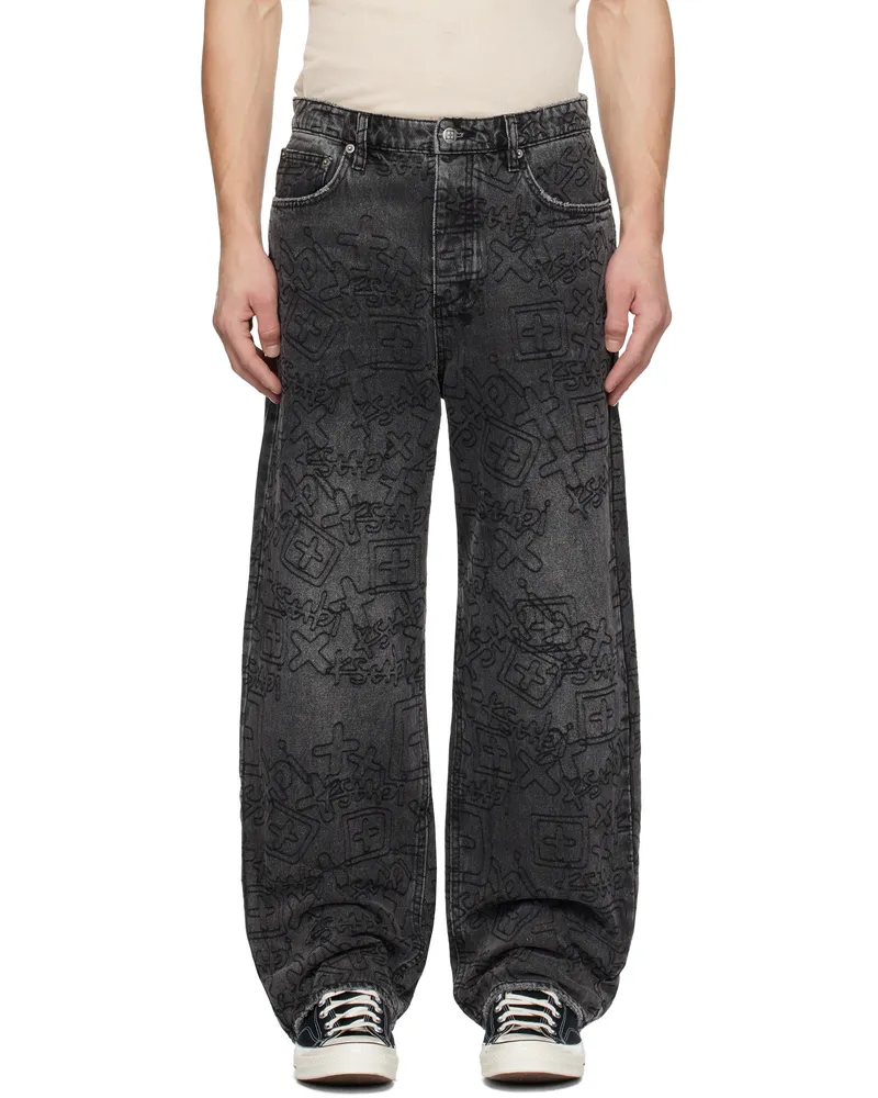 ksubi Black MAXX Stencil Stitch Jeans Black