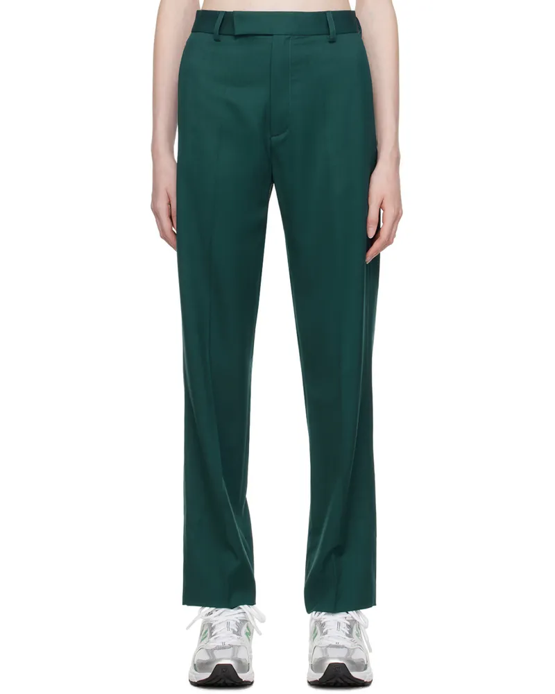 Palmes Green Fine Pleated Trousers Green