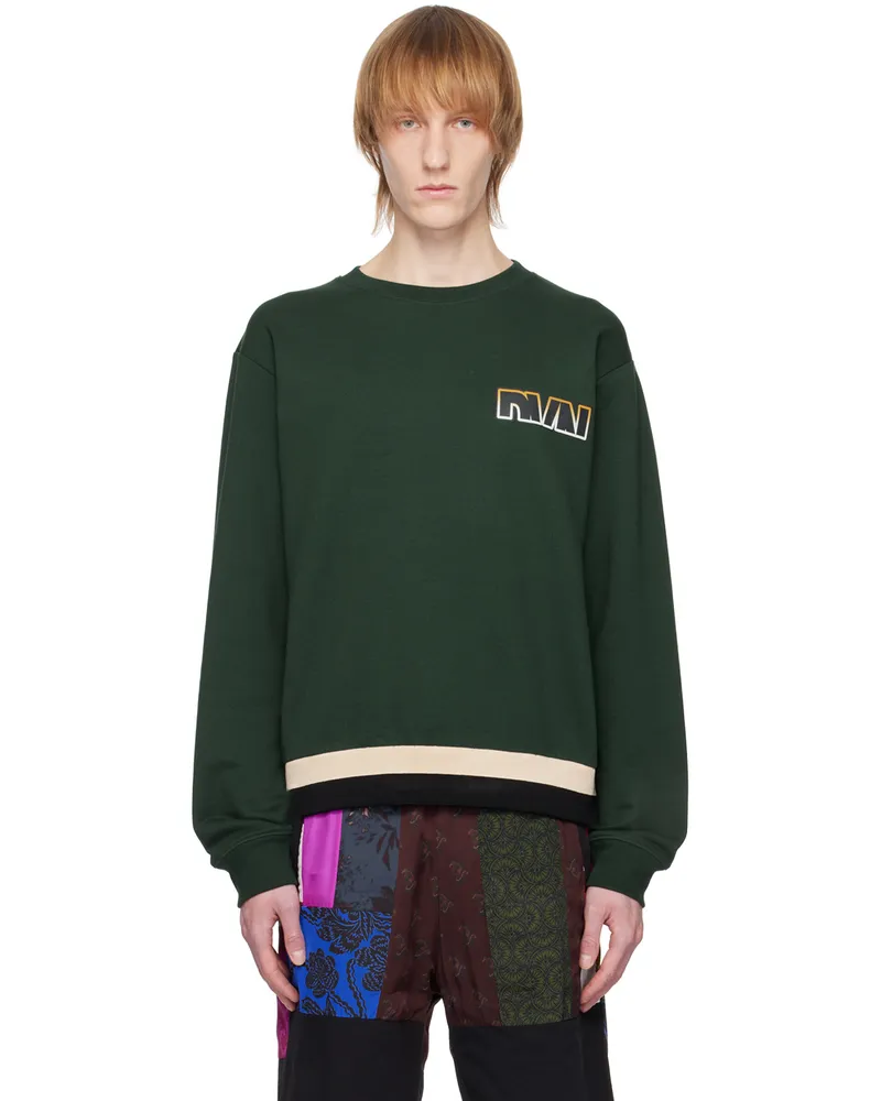 Dries van Noten Green Appliqué Sweatshirt 610