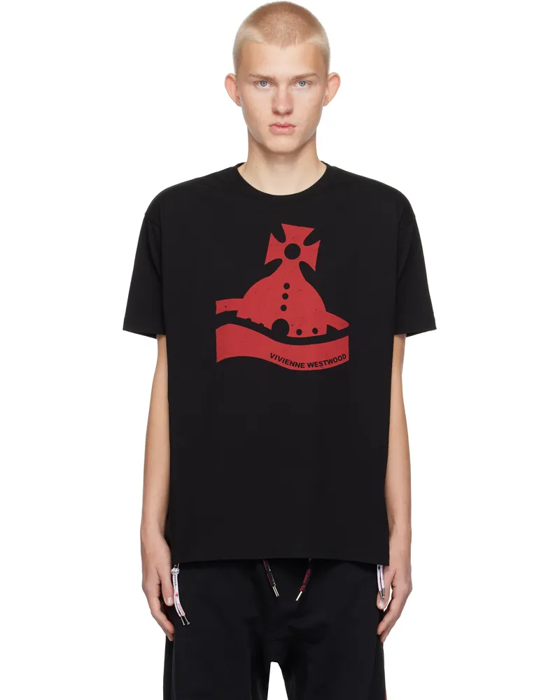 Vivienne Westwood Black Sunken Orb Classic T-shirt Aw24-n401