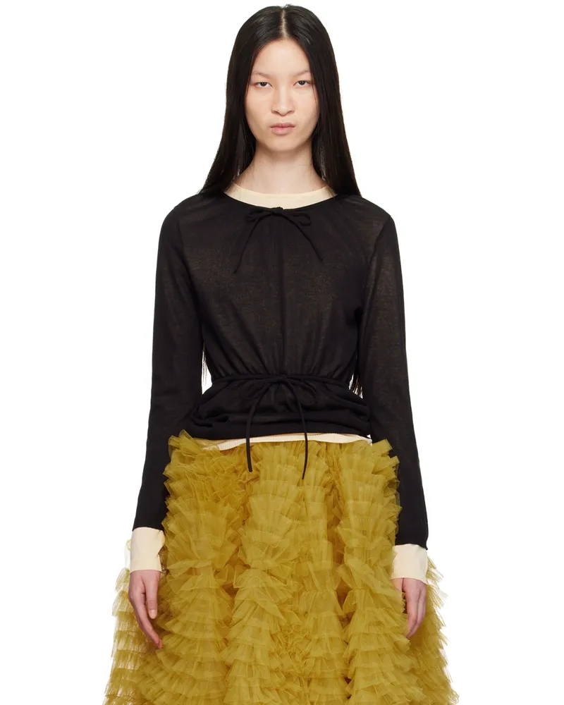 Molly Goddard Black & Beige Hannah Sweater Black