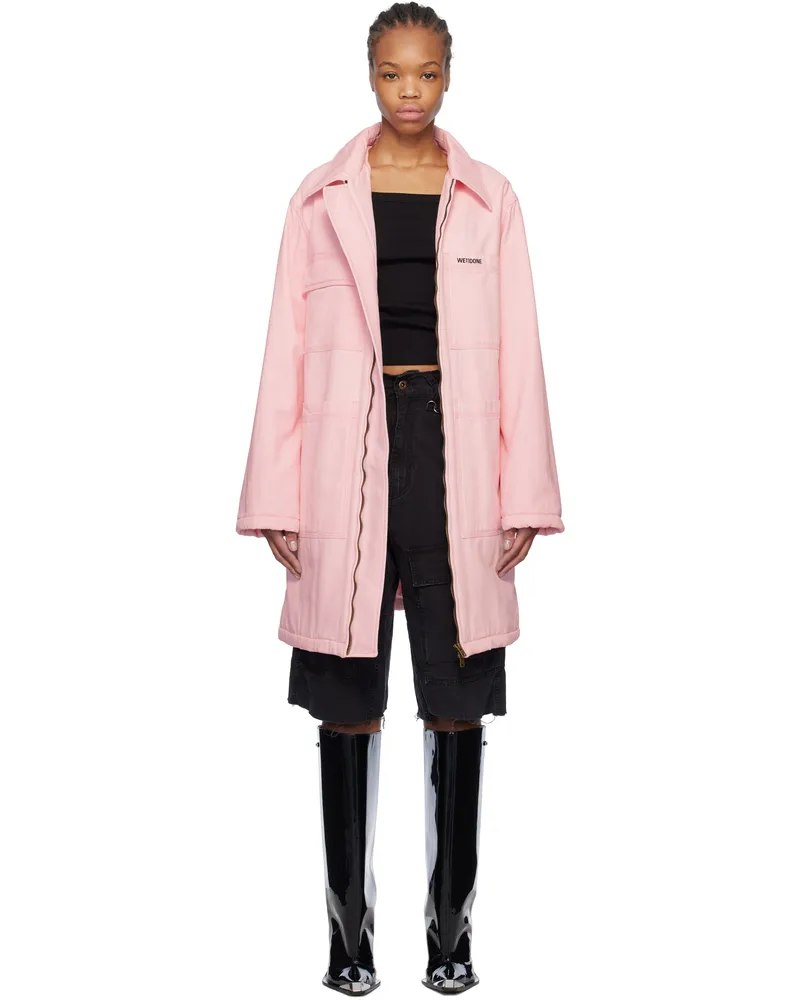 WE 11 DONE Pink Oversized Work Coat Pink