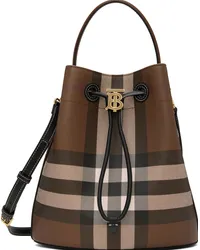 Burberry Brown Small 'TB' Bucket Bag Dark