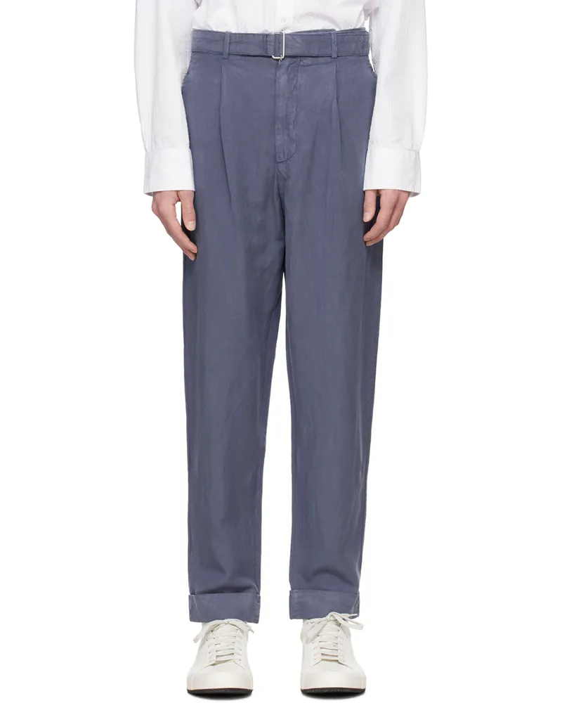 Officine Generale Blue Hugo Trousers Nightshadow