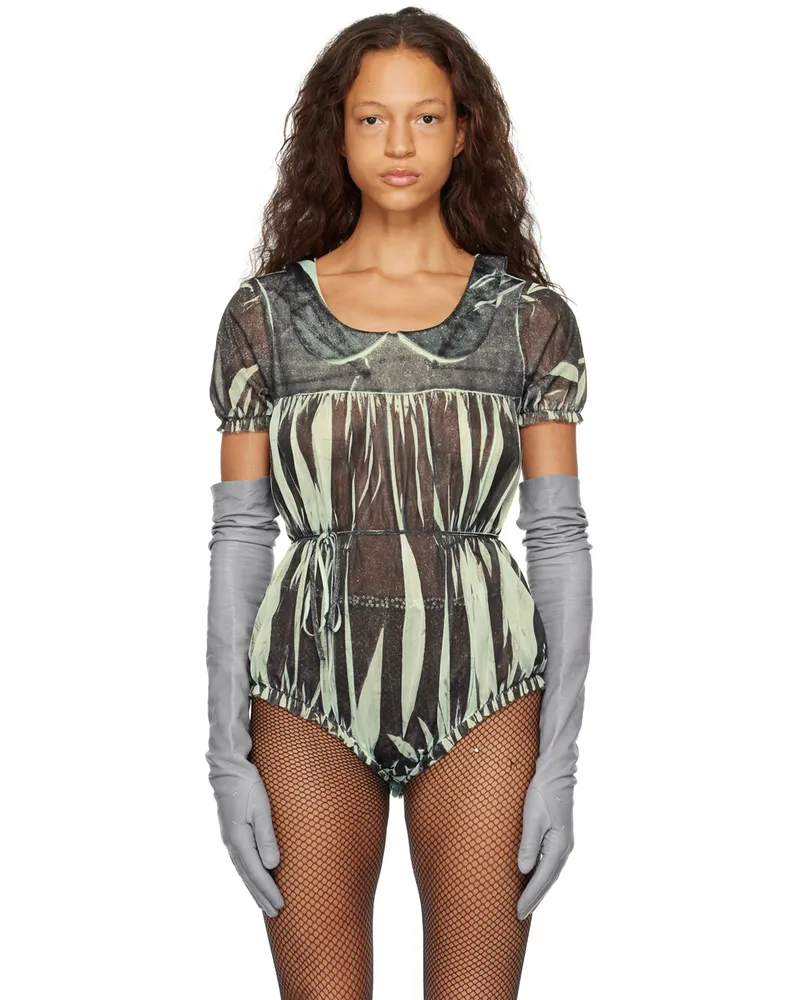 Maison Margiela Black & Blue Printed Bodysuit 962