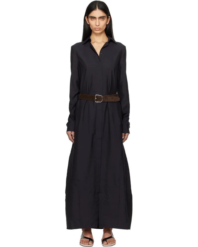 Totême Navy Parachute Maxi Dress Nightfall