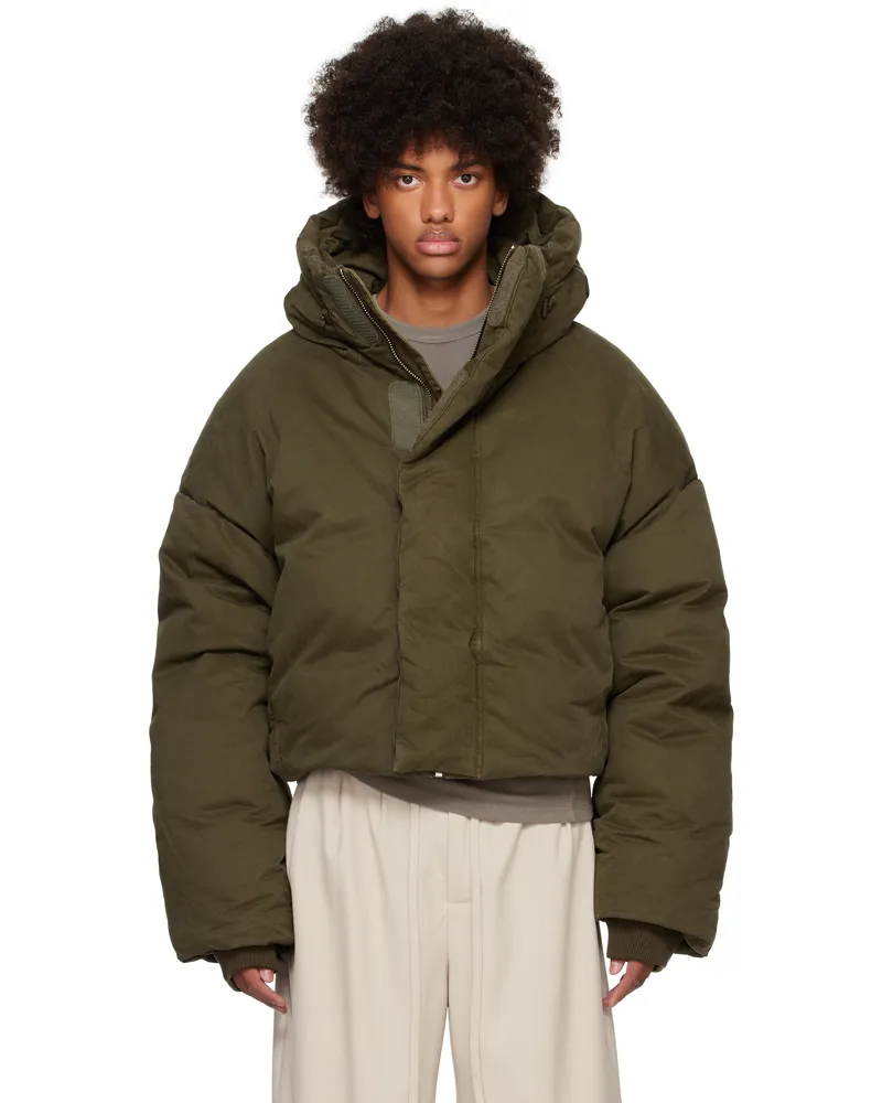 Entire Studios Khaki MML Hooded Puffer Down Jacket Hunter