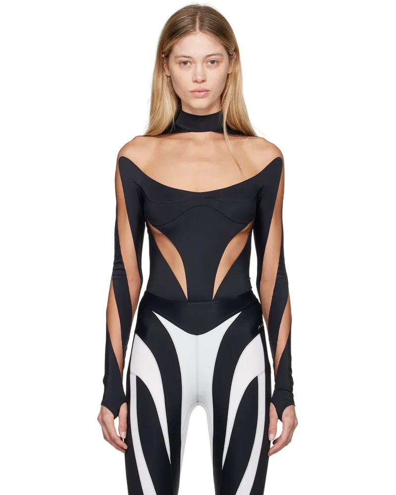 Thierry Mugler Black & Brown Illusion Bodysuit 19992