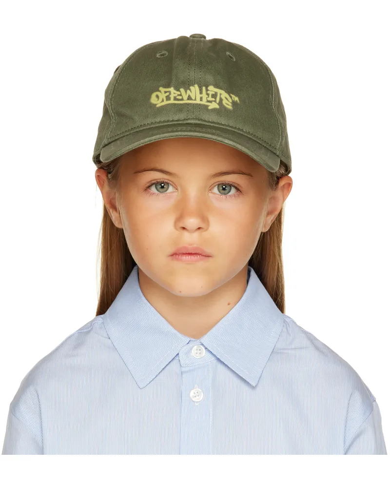 OFF-WHITE Kids Khaki Graffiti Cap Olive