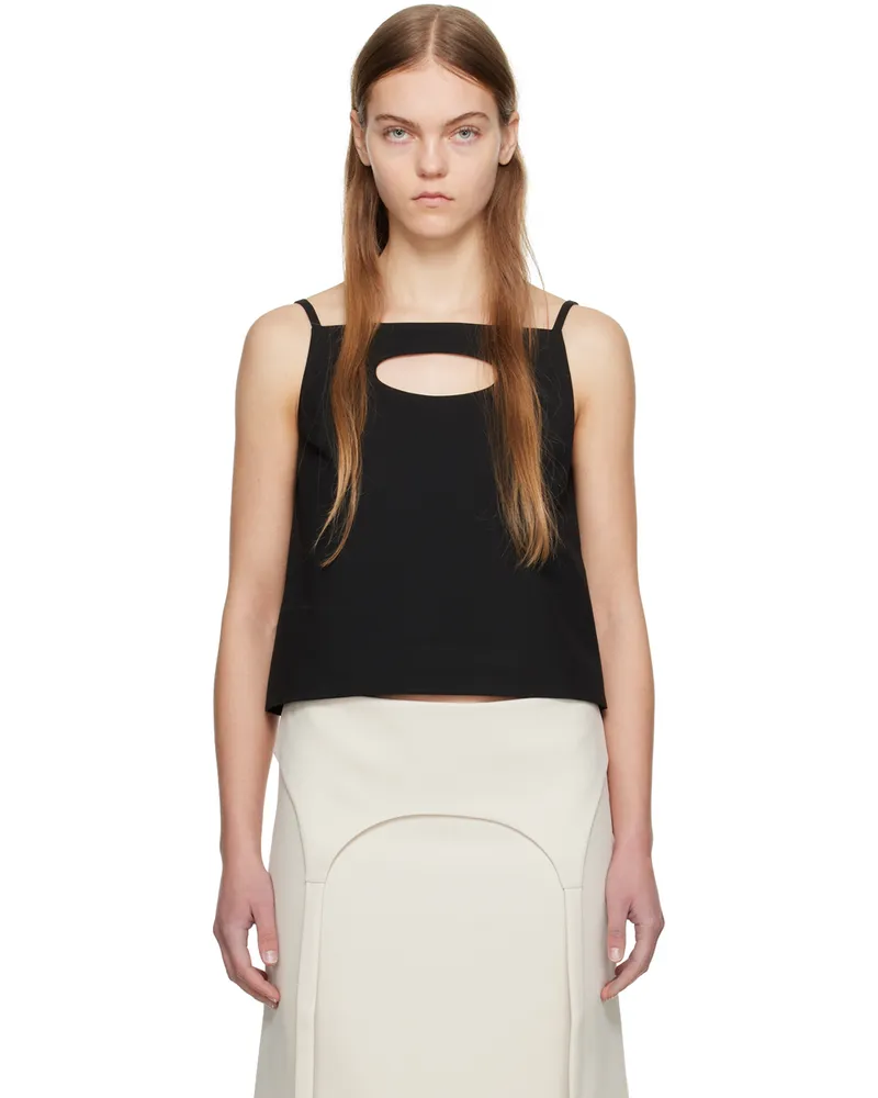 Sandy Liang Black Amelia Tank Top 001