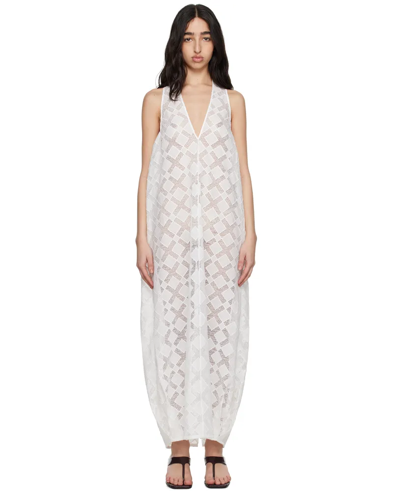 TOVE White Agel Midi Dress White