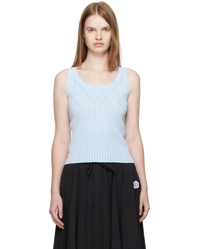 Kenzo Blue Kenzo Paris Textured Tank Top 63