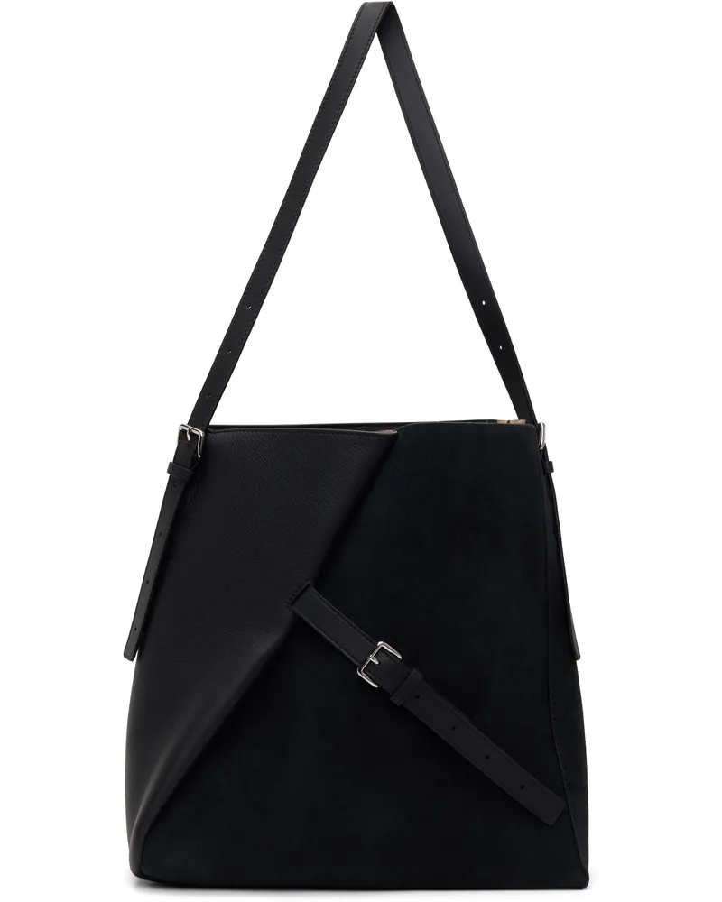 Marni Black Leather Reverse Tote 00n99
