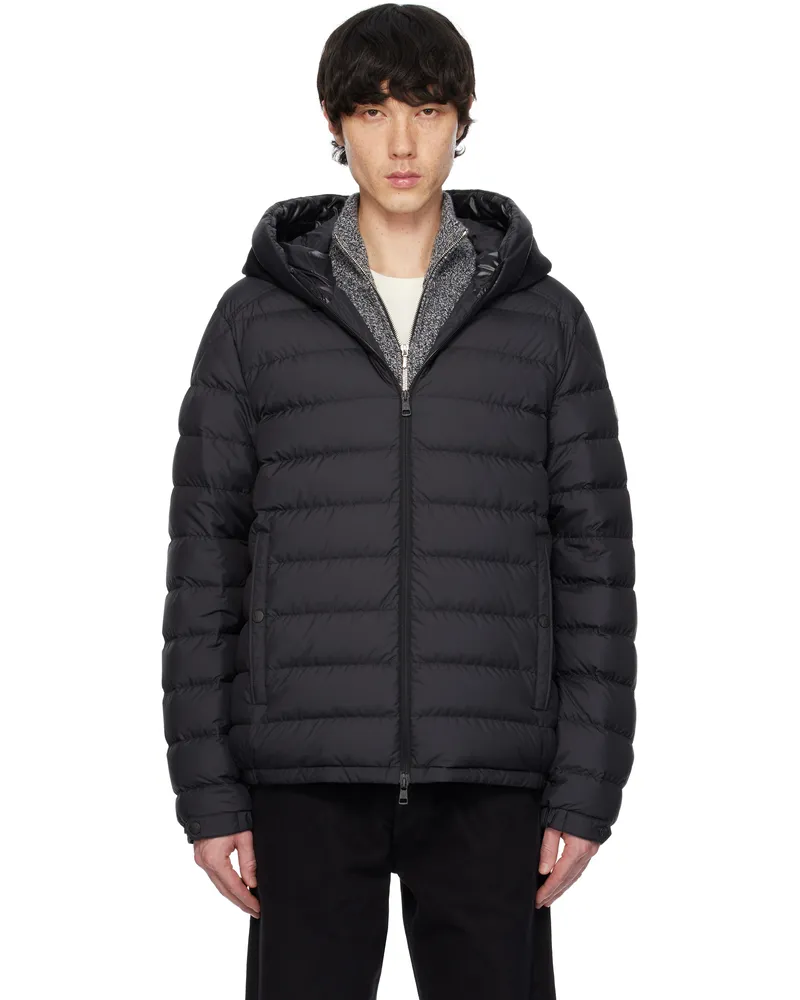 Moncler Black Chevrerie Hooded Short Down Jacket -